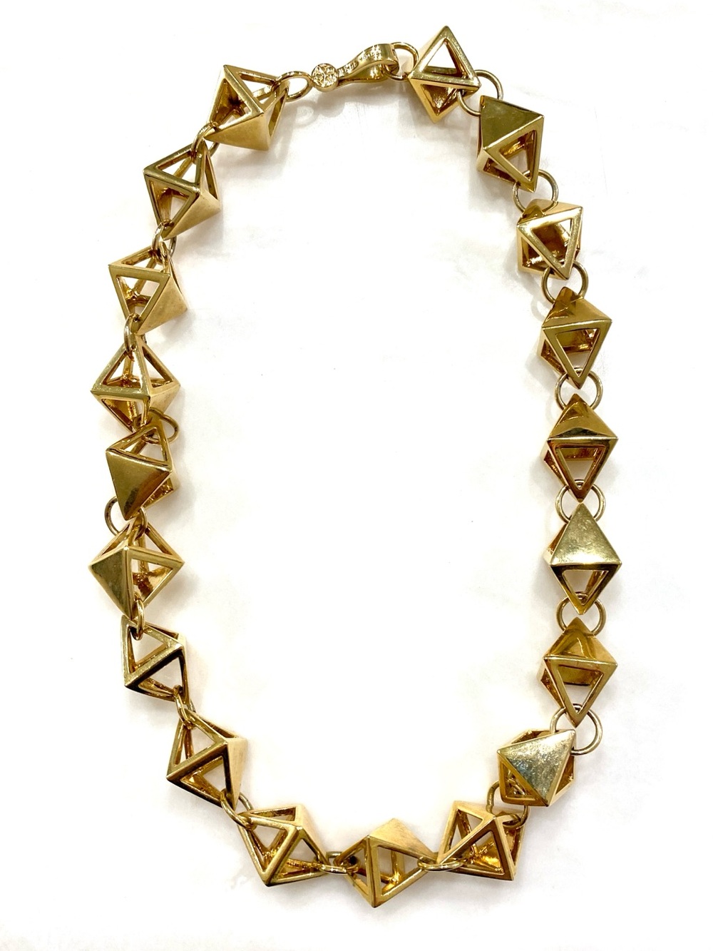 Trina Turk Gold Pyramid Link Necklace